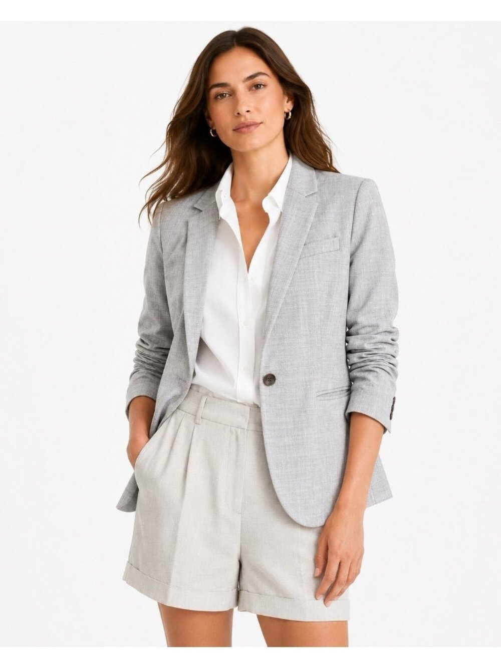 J CREW 1035 jacket blazer gray 2 super 120s 100% wool career office preppy